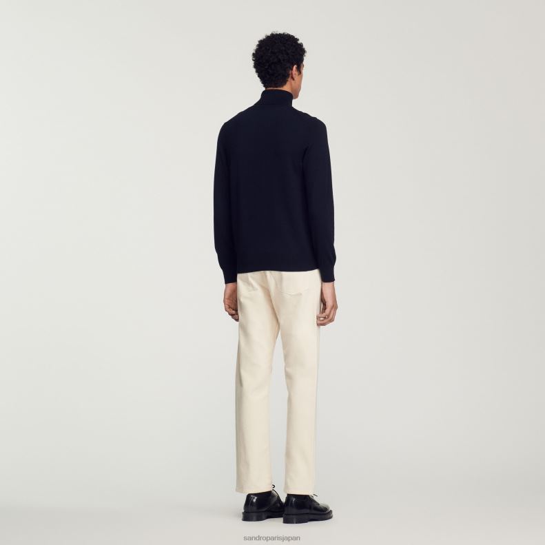 jp Sandro Paris 男性 ロールネックウールセーター ネイビーブルー 20D4B675 衣服