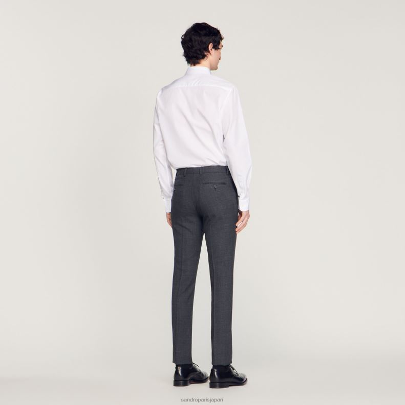 jp Sandro Paris 男性 ウールスーツパンツ 嘲笑された灰色 20D4B684 衣服