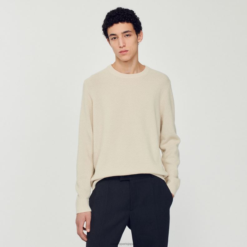 jp Sandro Paris 男性 ウールのセーター 生成り 20D4B688 衣服