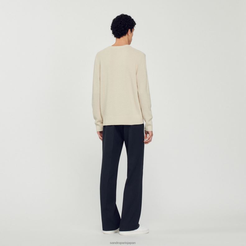 jp Sandro Paris 男性 ウールのセーター 生成り 20D4B688 衣服
