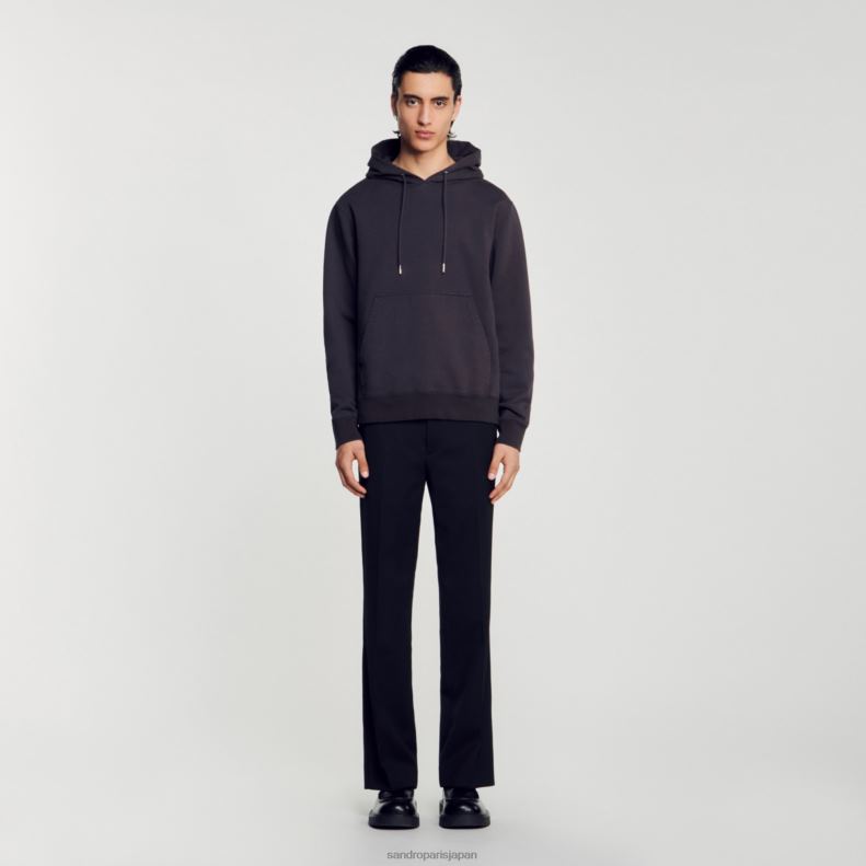 jp Sandro Paris 男性 フリースパーカー チャコールグレー 20D4B692 衣服