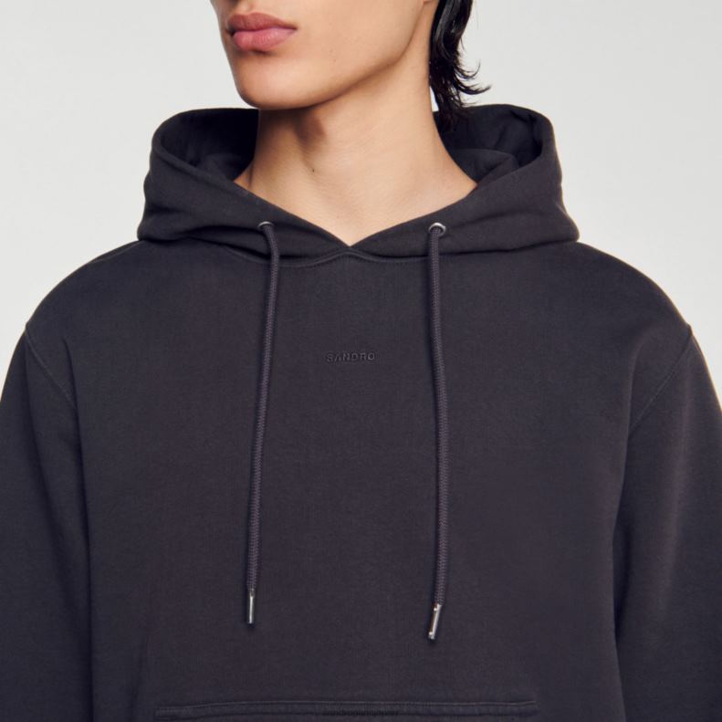 jp Sandro Paris 男性 フリースパーカー チャコールグレー 20D4B692 衣服