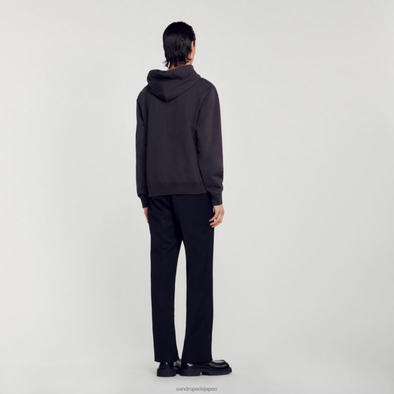 jp Sandro Paris 男性 フリースパーカー チャコールグレー 20D4B692 衣服