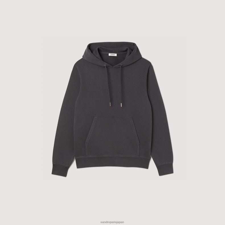 jp Sandro Paris 男性 フリースパーカー チャコールグレー 20D4B692 衣服