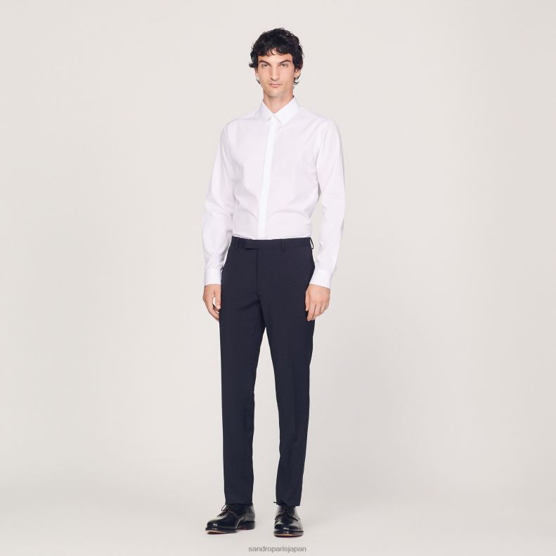jp Sandro Paris 男性 タキシードパンツ ネイビーブルー 20D4B693 衣服