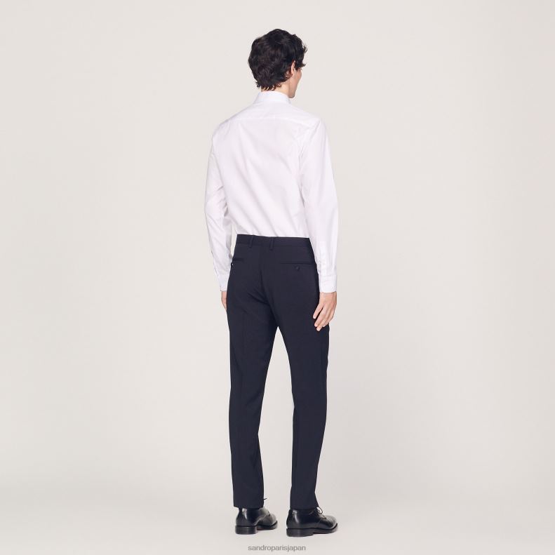 jp Sandro Paris 男性 タキシードパンツ ネイビーブルー 20D4B693 衣服