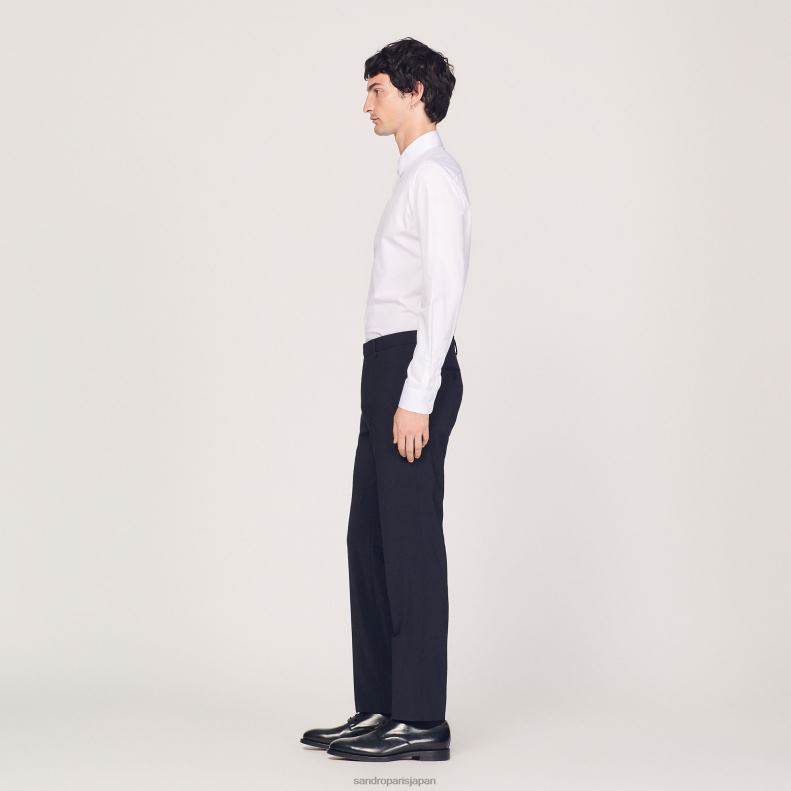 jp Sandro Paris 男性 タキシードパンツ ネイビーブルー 20D4B693 衣服