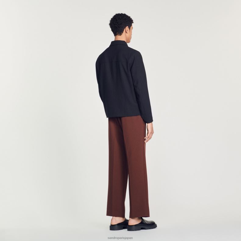 jp Sandro Paris 男性 ジップアップジャケット 黒 20D4B714 衣服