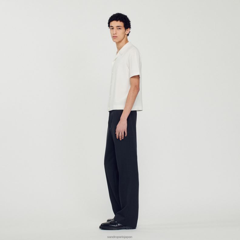 jp Sandro Paris 男性 半袖シャツ 白 20D4B721 衣服