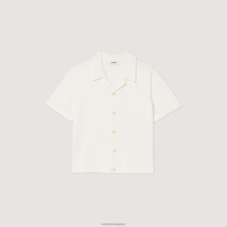 jp Sandro Paris 男性 半袖シャツ 白 20D4B721 衣服