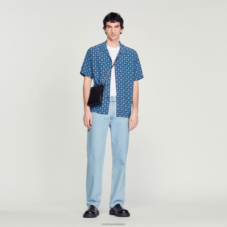 jp Sandro Paris 男性 ストレートカットジーンズ ヴィンテージブルー 20D4B729 衣服