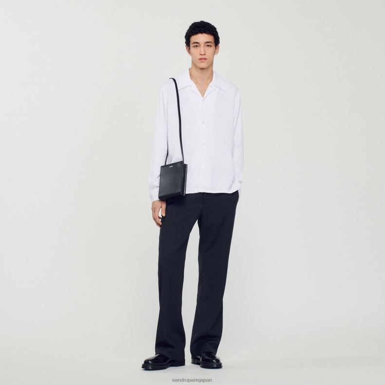 jp Sandro Paris 男性 スプレッドカラーのフワフワシャツ 一色 20D4B744 衣服