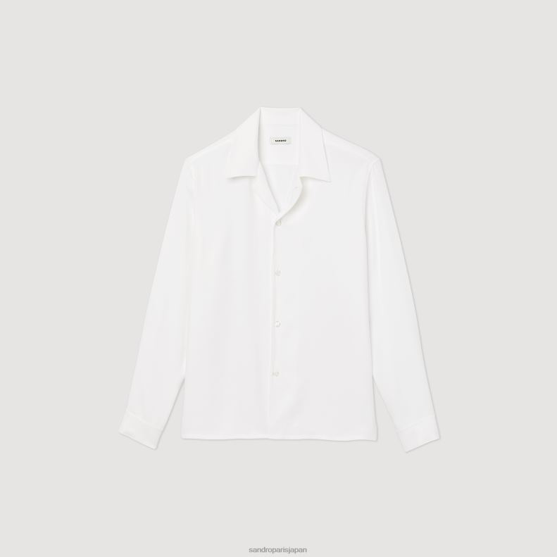 jp Sandro Paris 男性 スプレッドカラーのフワフワシャツ 一色 20D4B744 衣服