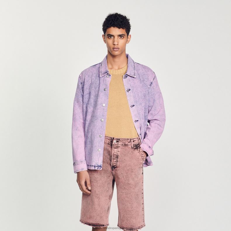 jp Sandro Paris 男性 バギーデニムショートパンツ ピンク 20D4B752 衣服