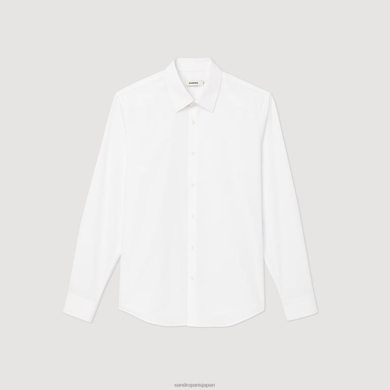 jp Sandro Paris 男性 クラシックシャツ 白 20D4B756 衣服