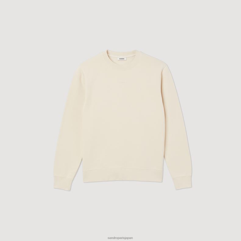 jp Sandro Paris 男性 刺繍入りフリーススウェットシャツ グレージュ 20D4B757 衣服
