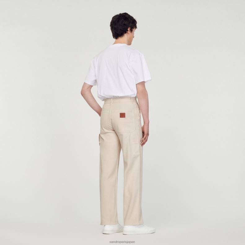 jp Sandro Paris 男性 大工のズボン 生成り 20D4B760 衣服