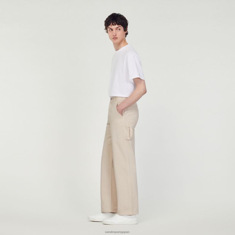 jp Sandro Paris 男性 大工のズボン 生成り 20D4B760 衣服