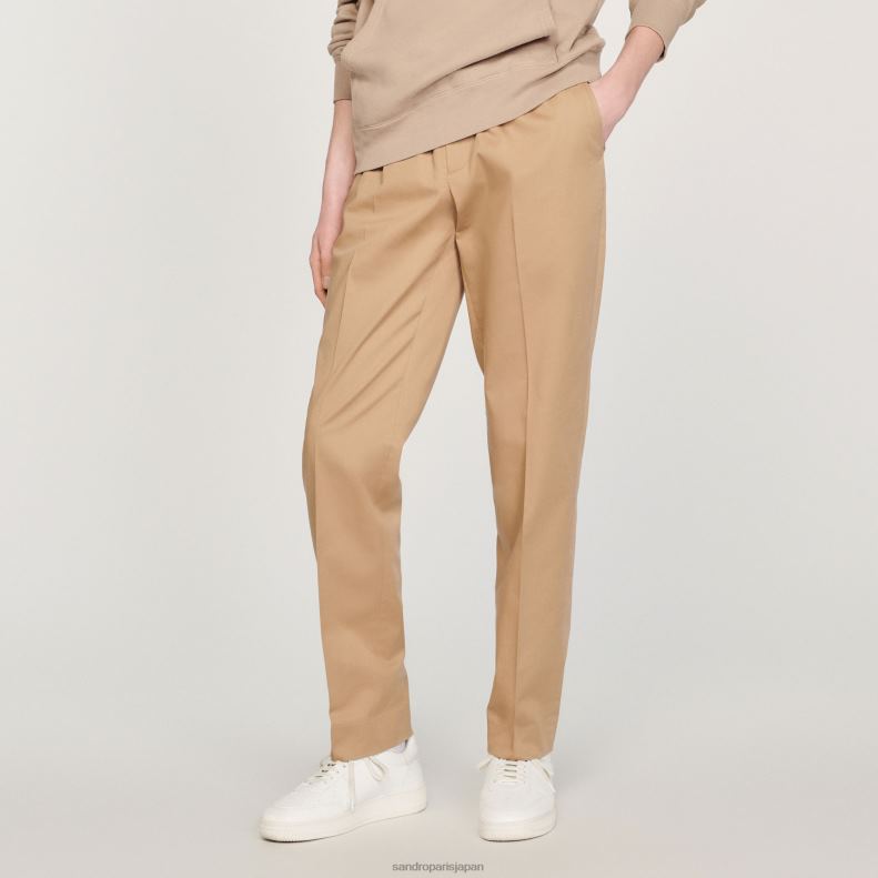jp Sandro Paris 男性 伸縮性ストレートパンツ ベージュ 20D4B761 衣服