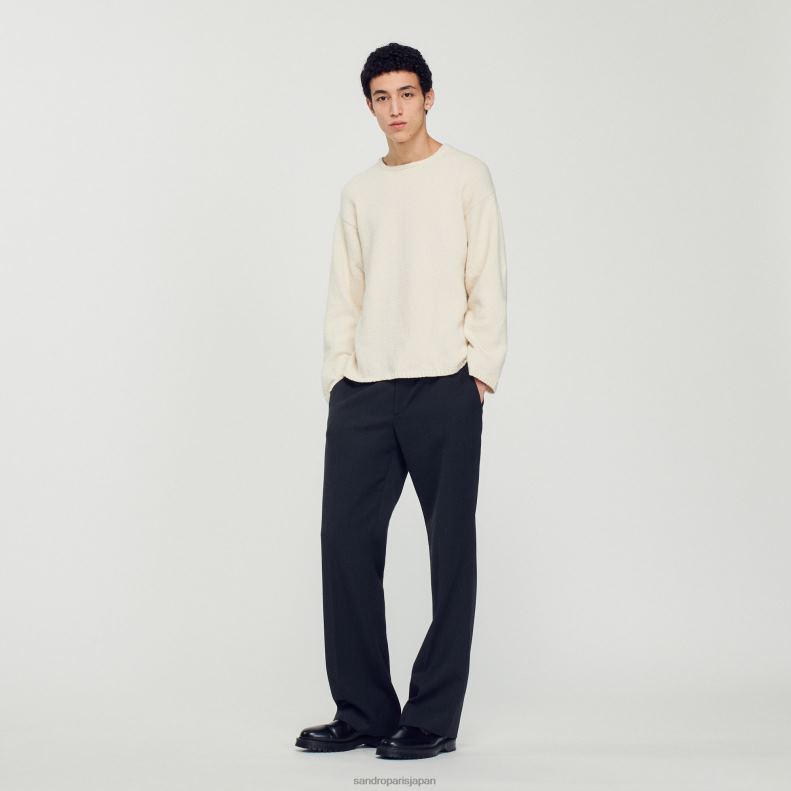 jp Sandro Paris 男性 ブークレニットセーター 生成り 20D4B764 衣服