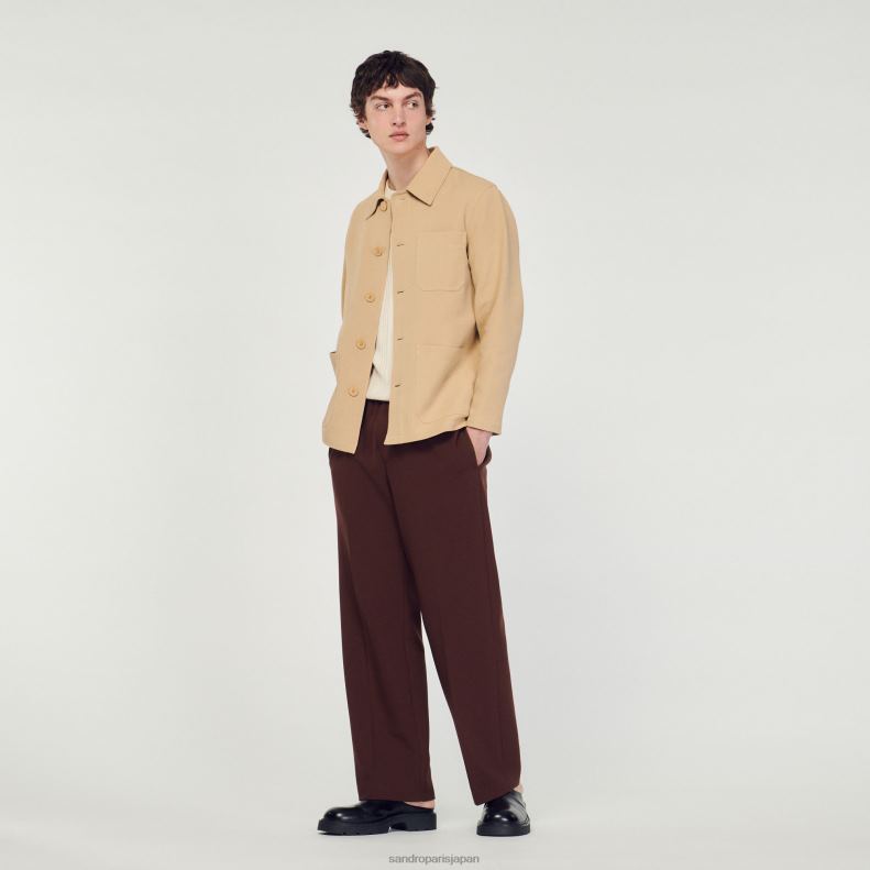 jp Sandro Paris 男性 ワーカージャケット ベージュ 20D4B765 衣服