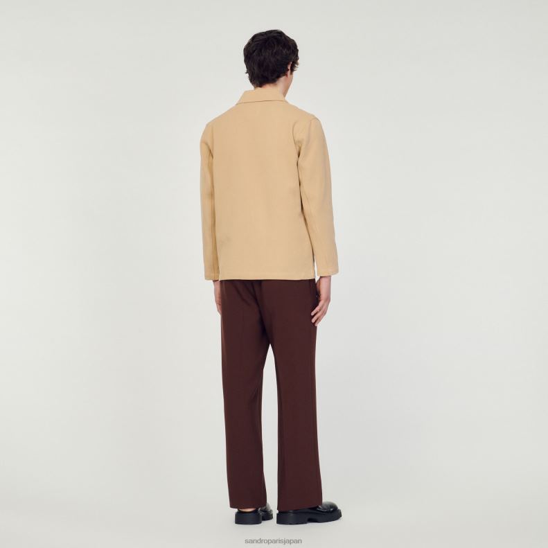 jp Sandro Paris 男性 ワーカージャケット ベージュ 20D4B765 衣服