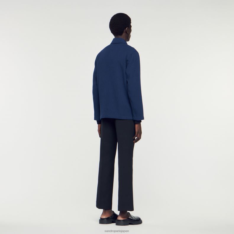 jp Sandro Paris 男性 ワーカージャケット ネイビーブルー 20D4B767 衣服