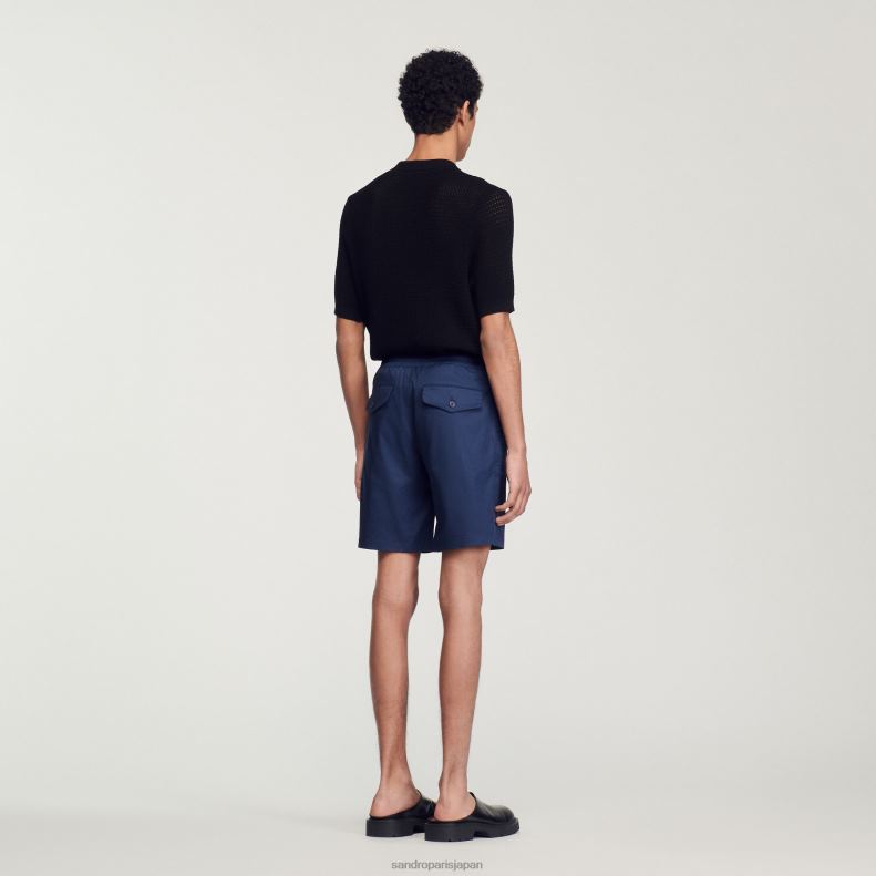 jp Sandro Paris 男性 コットンショーツ 青 20D4B772 衣服