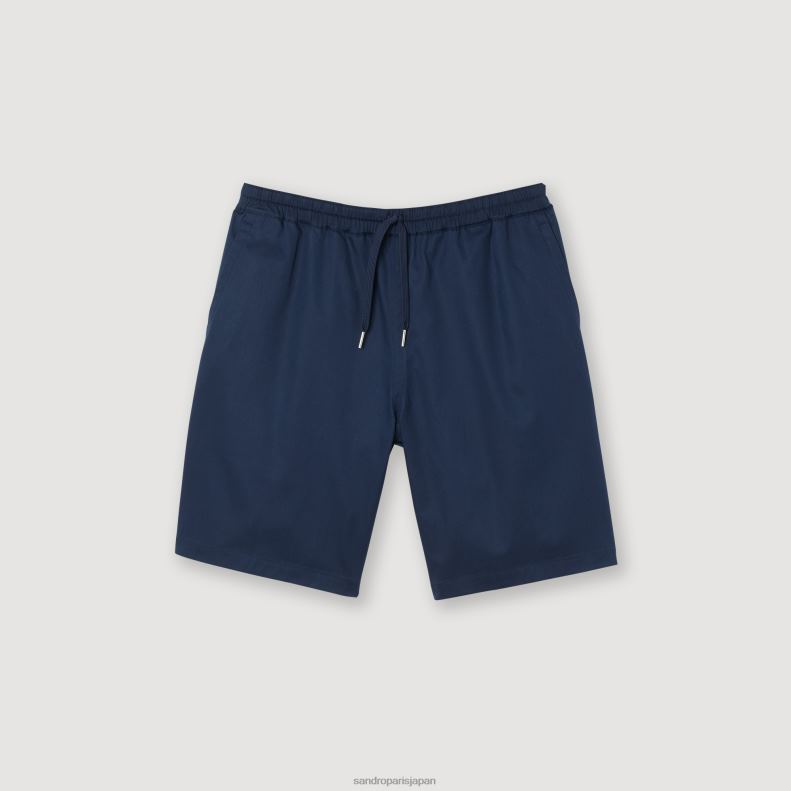 jp Sandro Paris 男性 コットンショーツ 青 20D4B772 衣服