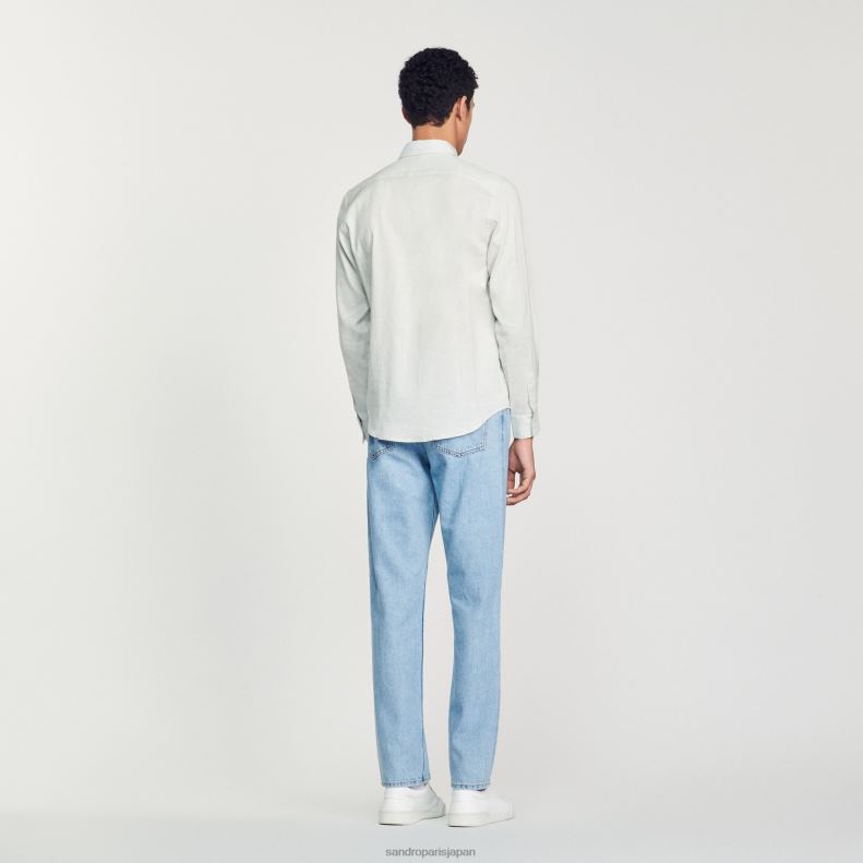 jp Sandro Paris 男性 クラシックシャツ ライトブルー 20D4B778 衣服