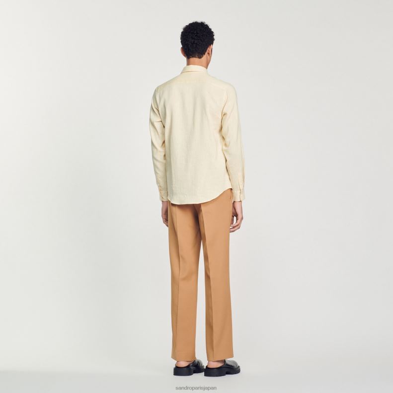 jp Sandro Paris 男性 クラシックシャツ ベージュ 20D4B779 衣服