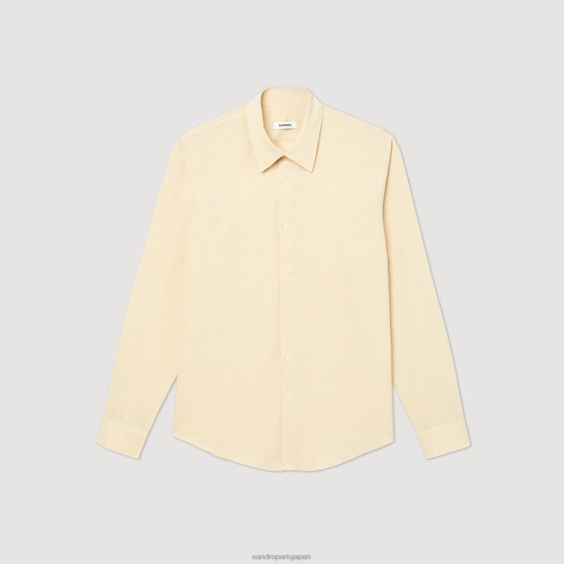 jp Sandro Paris 男性 クラシックシャツ ベージュ 20D4B779 衣服