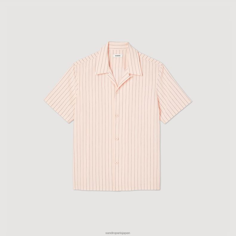 jp Sandro Paris 男性 半袖シャツ ライトピンク 20D4B783 衣服