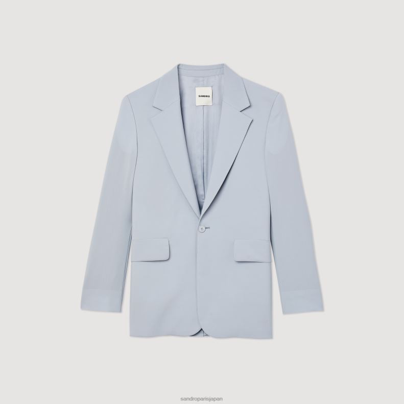jp Sandro Paris 男性 バージンウールのスーツジャケット ライトブルー 20D4B795 衣服