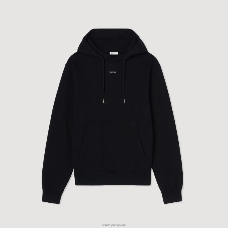 jp Sandro Paris 女性 刺繍入りパーカー 黒 20D4B809 衣服