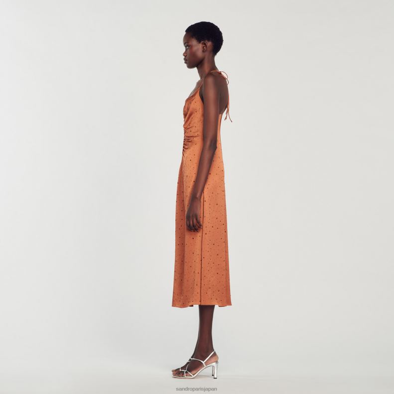 jp Sandro Paris 女性 ラインストーンドレス 茶色 20D4B81 衣服
