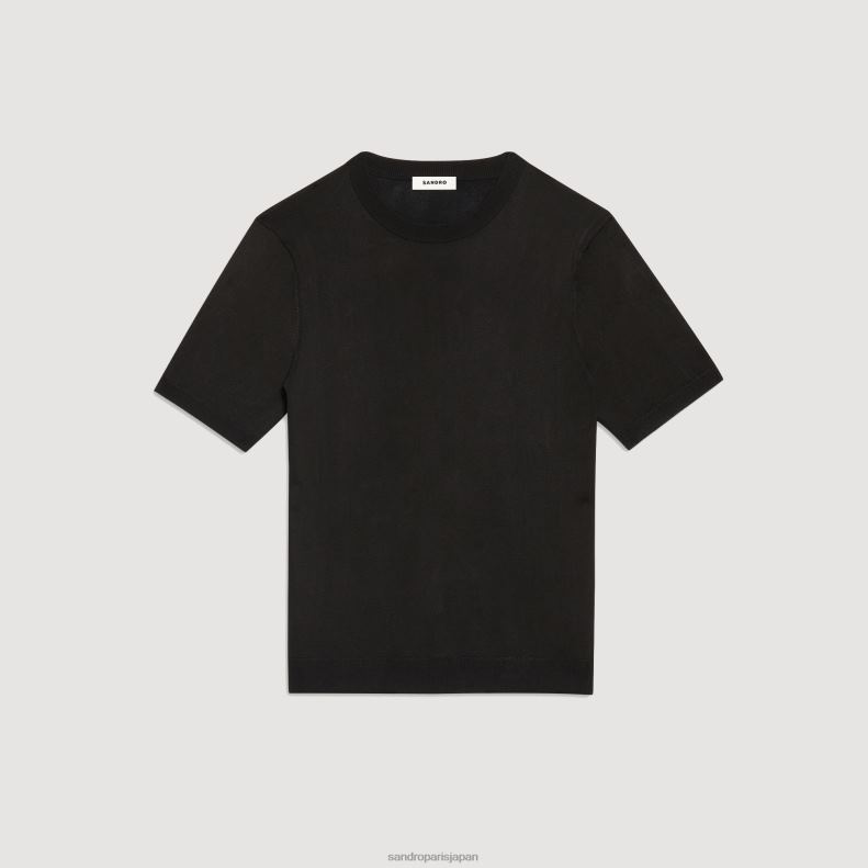 jp Sandro Paris 男性 ニットTシャツ 黒 20D4B698 衣服