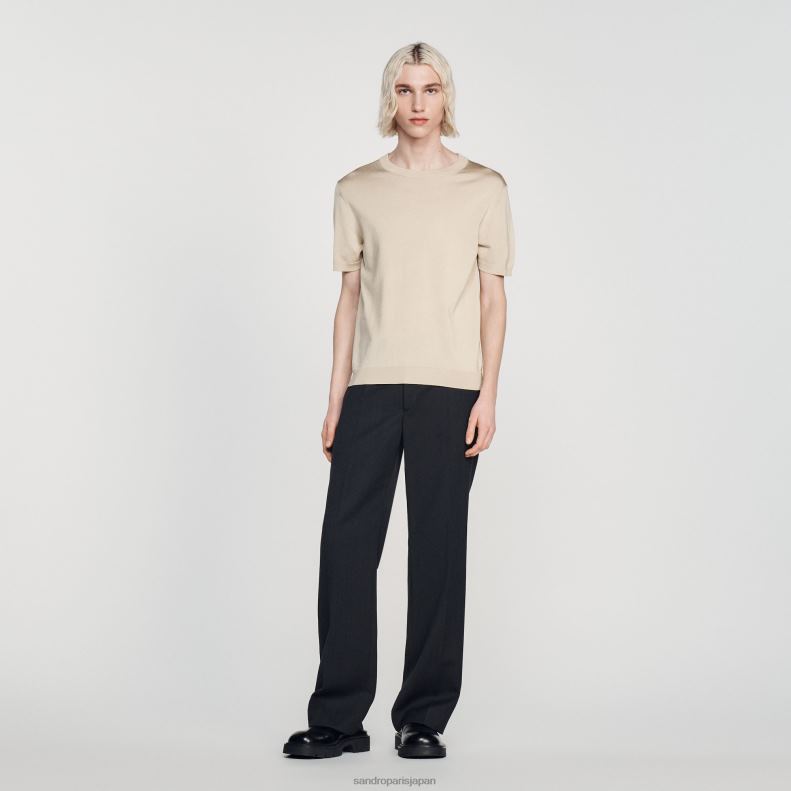 jp Sandro Paris 男性 ニットTシャツ ベージュ 20D4B718 衣服