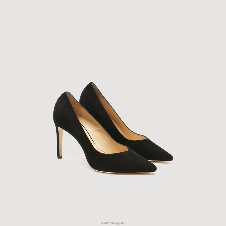 jp Sandro Paris 女性 Vカットパンプス 黒 20D4B466 履物