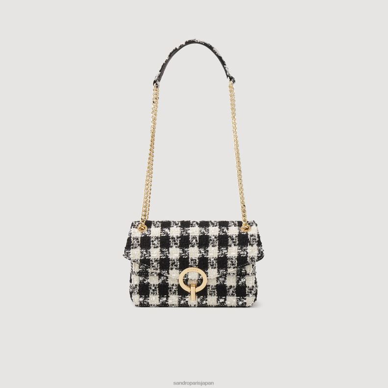 jp Sandro Paris 女性 yza バッグ（千鳥格子ツイード） ブラック/エクリュ 20D4B501 アクセサリー