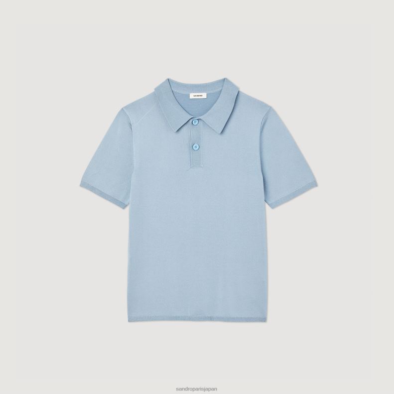 jp Sandro Paris 男性 半袖ニットポロシャツ 一色 20D4B705 衣服