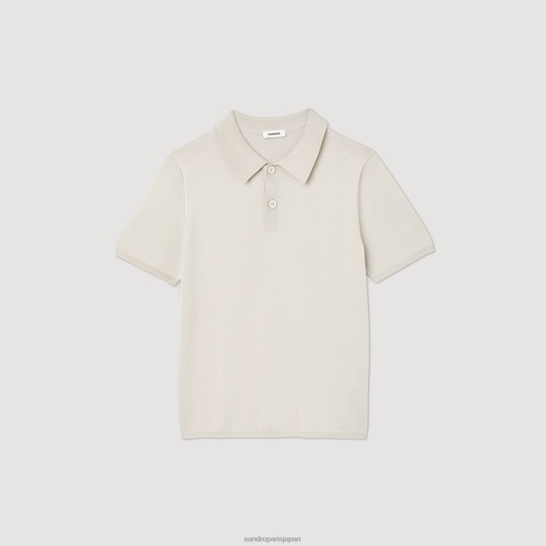 jp Sandro Paris 男性 半袖ニットポロシャツ 一色 20D4B716 衣服