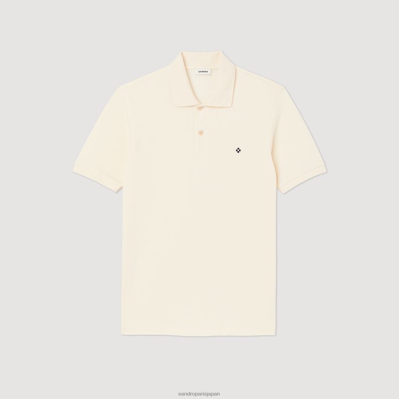 jp Sandro Paris 男性 スクエアクロスパッチ付きポロシャツ 一色 20D4B730 衣服