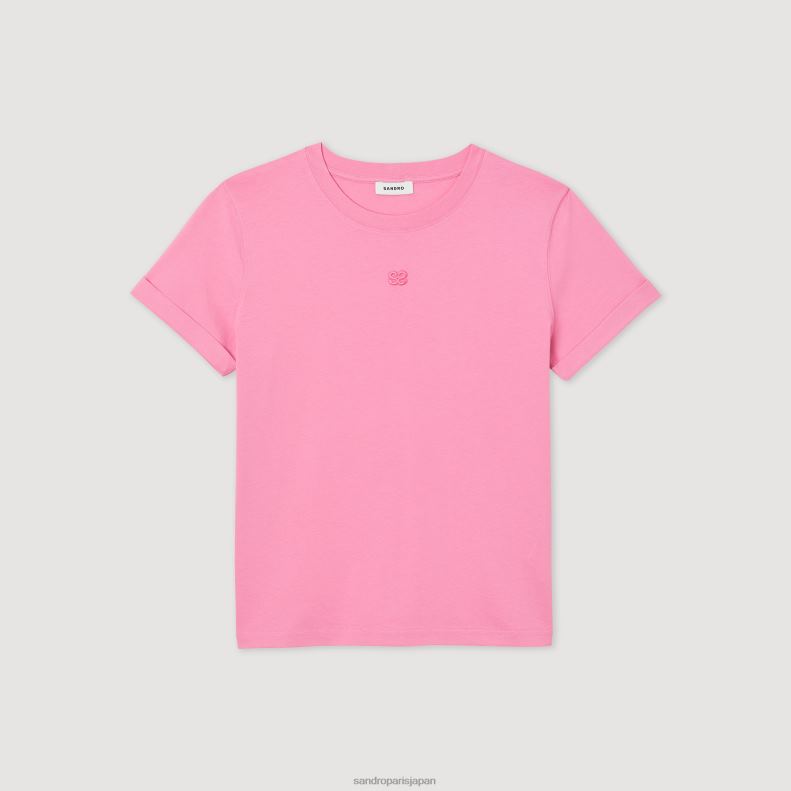 jp Sandro Paris 女性 ダブルS Tシャツ ピンク 20D4B234 衣服
