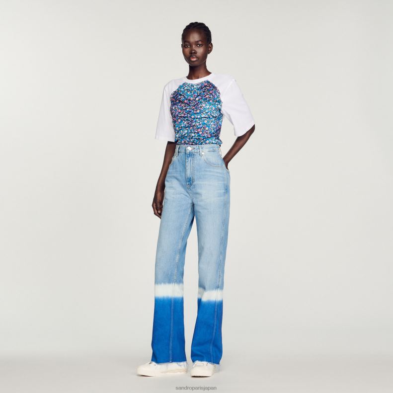 jp Sandro Paris 女性 スカーフ オープンバック Tシャツ 白 20D4B279 衣服