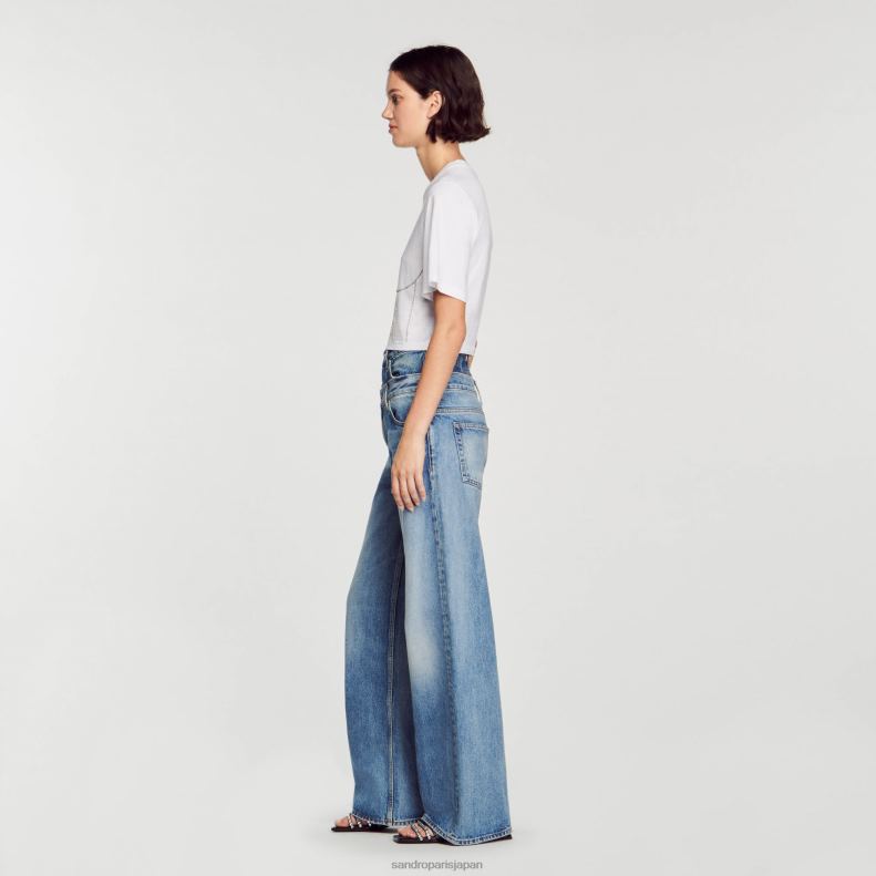 jp Sandro Paris 女性 ラインストーンビスチェデザインのTシャツ 白 20D4B39 衣服