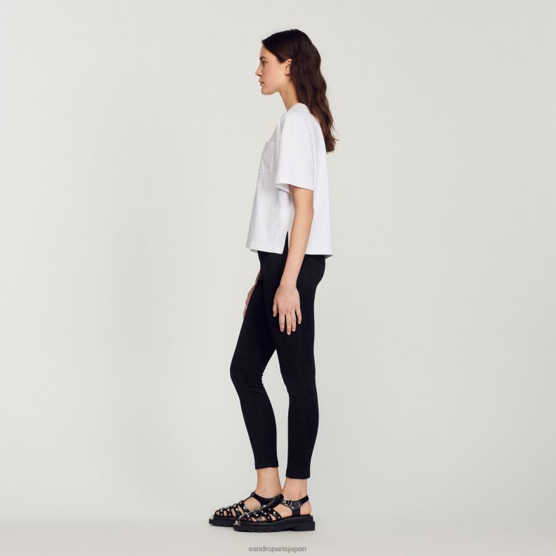 jp Sandro Paris 女性 クロップドルーズTシャツ 白 20D4B423 衣服
