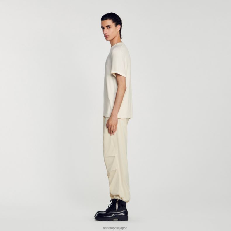 jp Sandro Paris 男性 ラウンドネックTシャツ 生成り 20D4B585 衣服