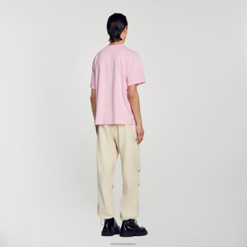jp Sandro Paris 男性 ヒトデTシャツ ピンク 20D4B591 衣服