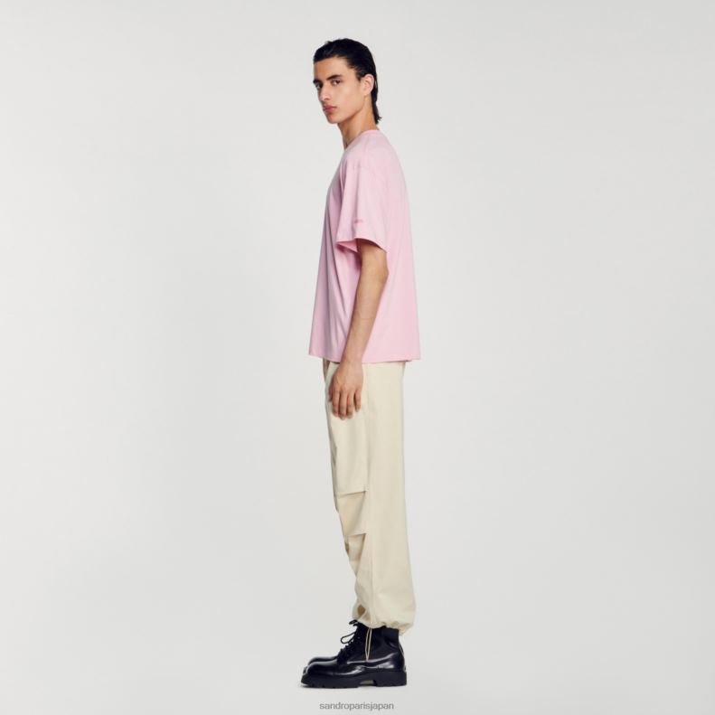 jp Sandro Paris 男性 ヒトデTシャツ ピンク 20D4B591 衣服